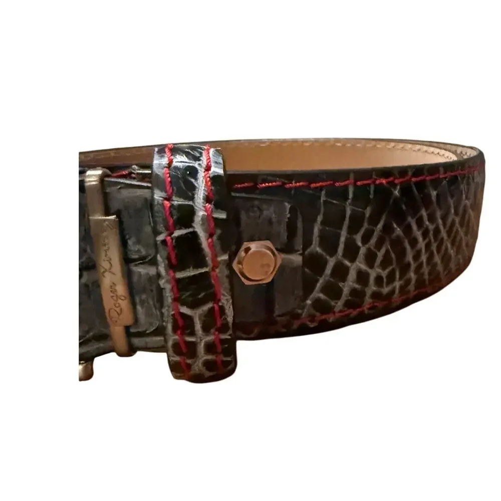 Roger Ximenez Vintage Gray Mock Croc Belt Sz. 40